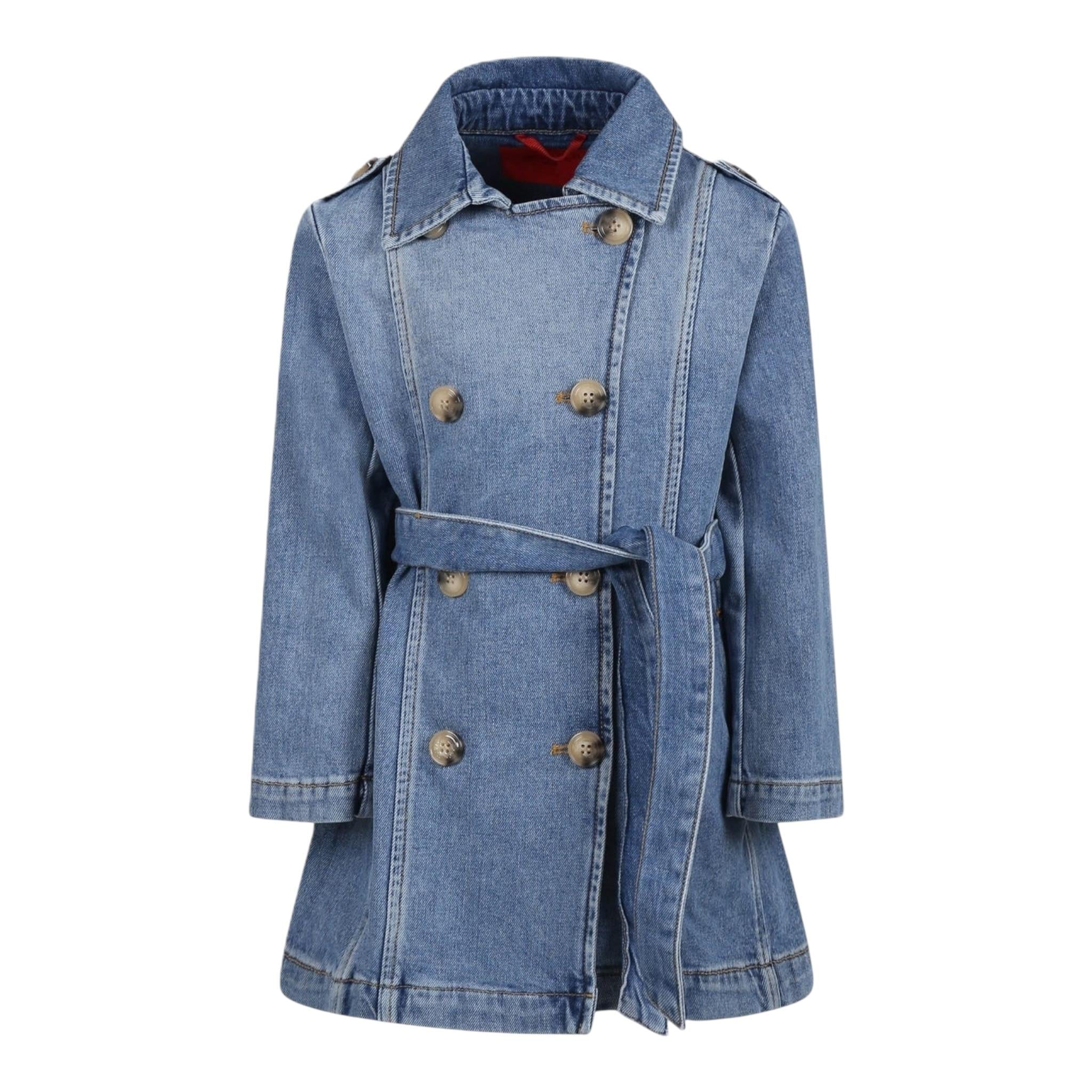 Max&Co. Cappotto Modell Trench Tinta Unita In Denim per Bambina MX0109 BLU MAX&Co. 