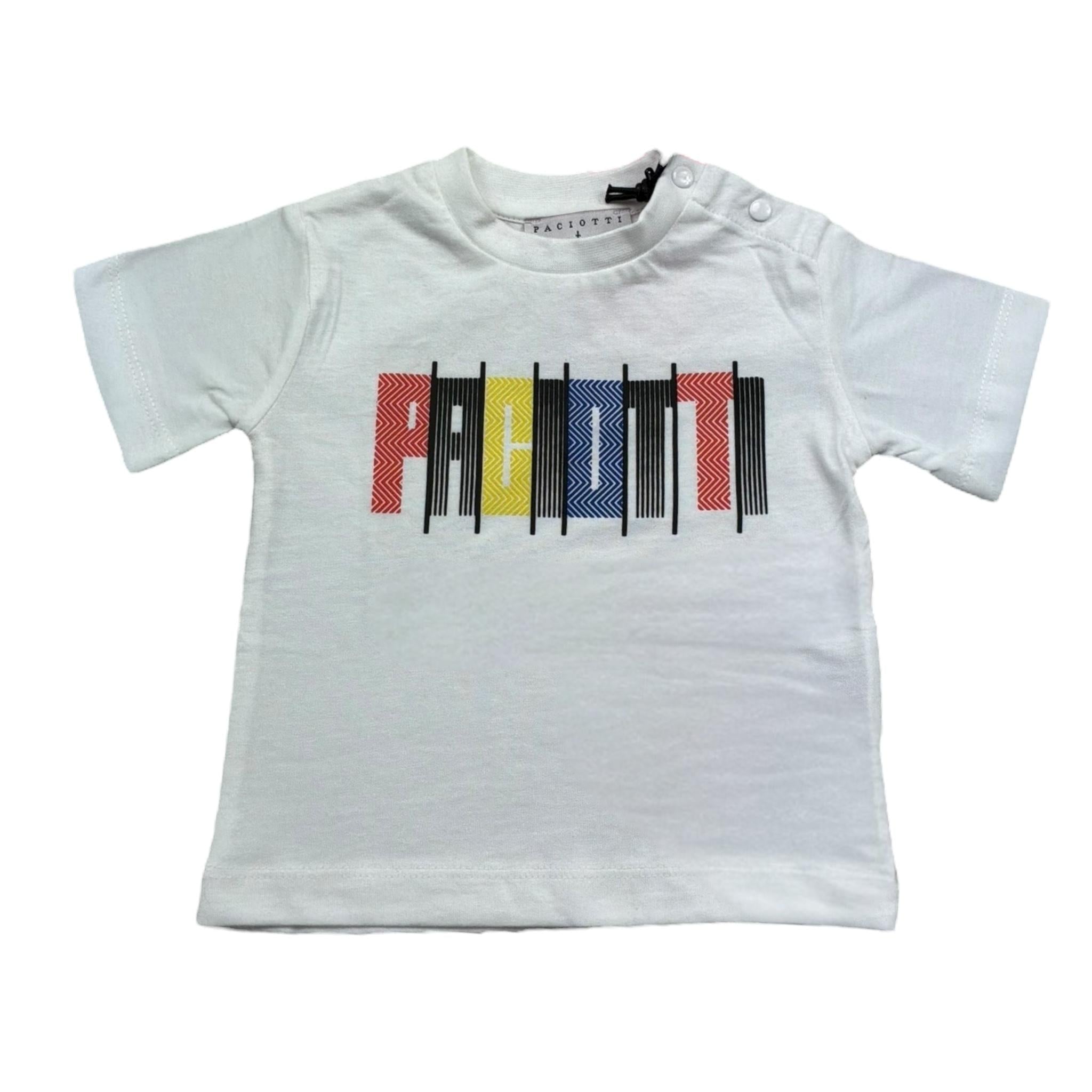 Cesare Paciotti T-Shirt Girocollo Tinta Unita con Stampa per Neonato TSP5115BXX BIANCO CESARE PACIOTTI 