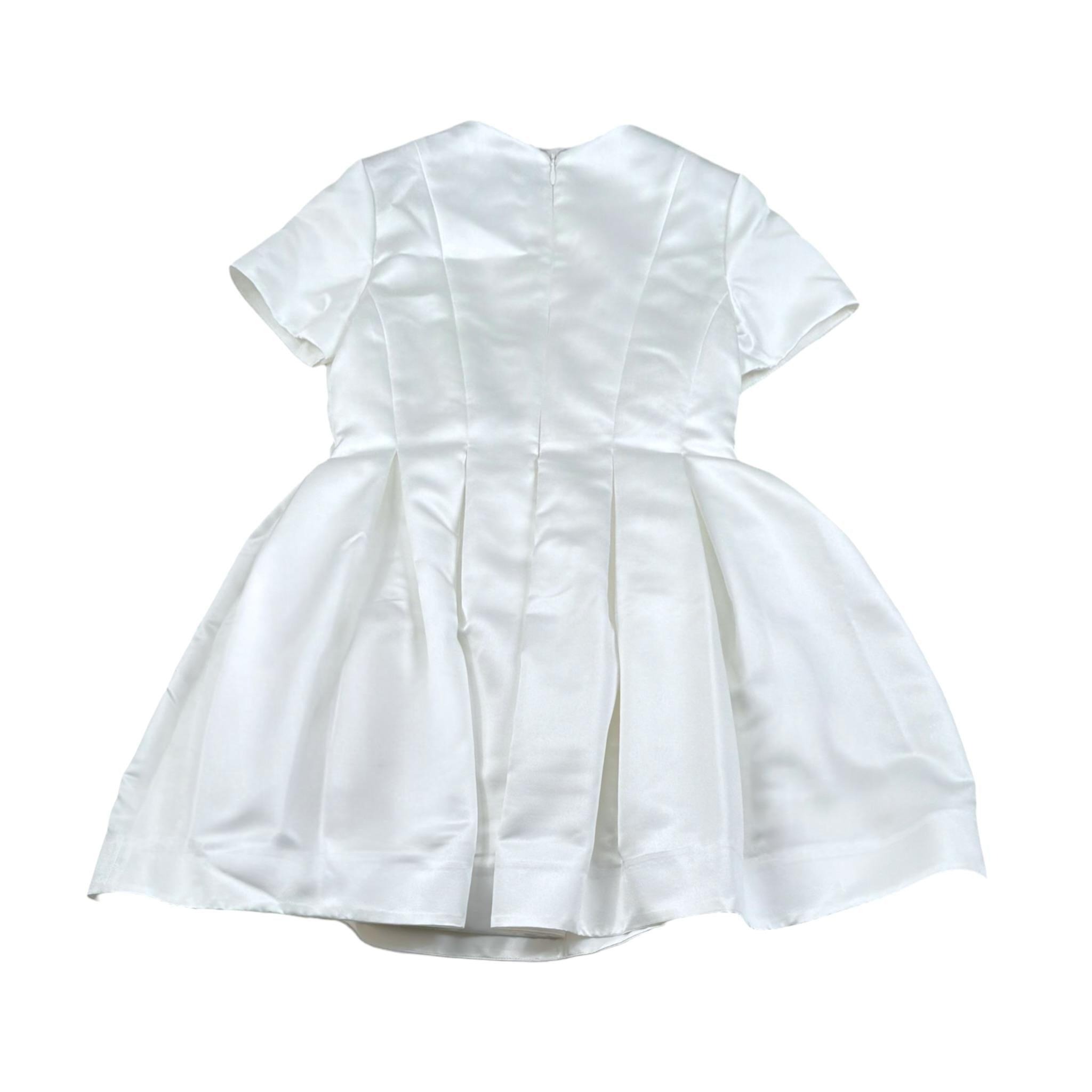 Simonetta Abito Cerimonia Tinta Unita Mezza Manica per Bambina SS1A51 BIANCO/VERDE SIMONETTA 