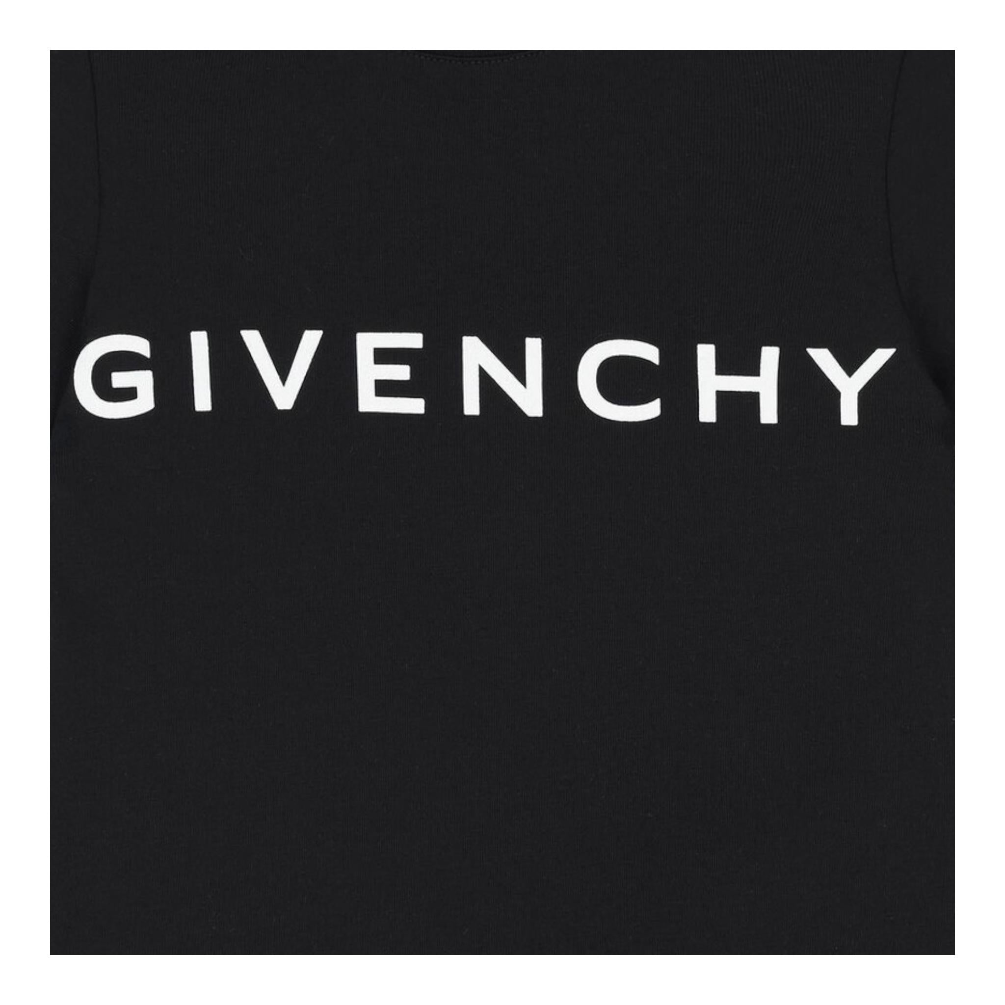 Givenchy T-Shirt Girocollo Tinta Unita con Stampa per Neonato H30640 NERO GIVENCHY 