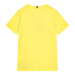 Tommy Hilfiger T-Shirt Girocollo Tinta Unita con Logo per Bambino KB0KB06879X GIALLO TOMMY HILFIGER 