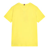 Tommy Hilfiger T-Shirt Girocollo Tinta Unita con Logo per Bambino KB0KB06879X GIALLO TOMMY HILFIGER 