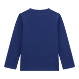 Guess Shirt Girocollo Tinta Unita con Stampa per Bambino N5RI01K8HM4J BLU GUESS 