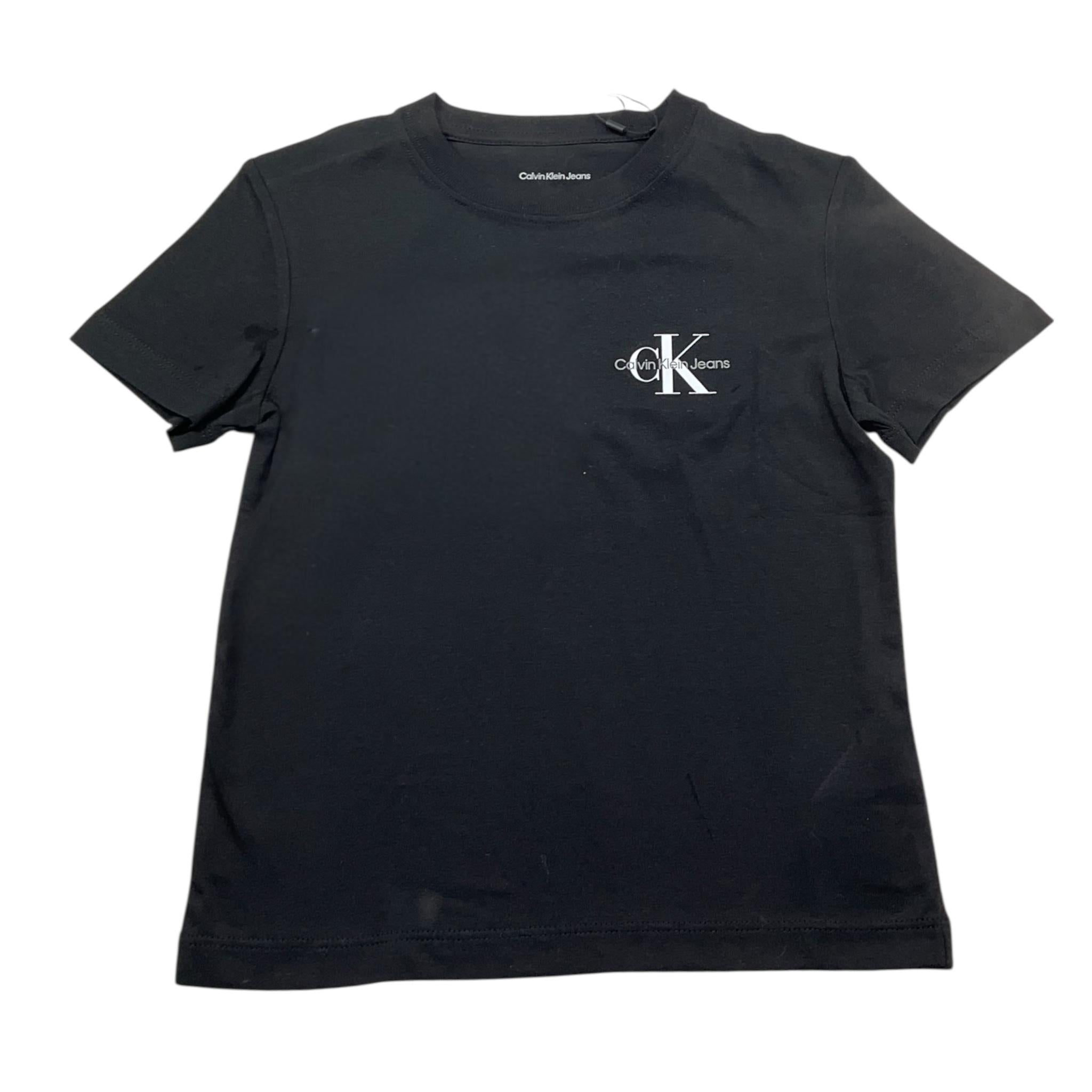 Calvin Klein T-Shirt Girocollo Tinta Unita con Logo per Bambino IU0IU00678 NERO CALVIN KLEIN 