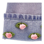 Monnalisa Salopette In Denim Tinta Unita con Applicazioni per Neonata 39E701 VIOLA MONNALISA 