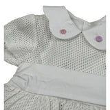 Le Coconne Abito Mezza Manica Traforato per Neonata LCN1937 BIANCO LE COCONNE 