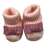 COLORI CHIARI babbucce tinta unita con fiocco in contrasto Rosa per Neonata FF757886 ROSA COLORI CHIARI 