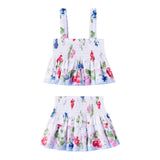 Monnalisa Completo 2 Pezzi Top-Gonna per Bambina 19E079 BIANCO MONNALISA 