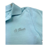 Saint Barth Polo Mezza Manica Tinta Unita con Ricami per Bambino CHARLES AZZURRO SAINT BARTH 