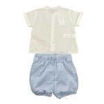 Calamaro Completo 2 Pezzi Camicia-Bermuda Bicolore per Neonato 17972N BIANCO/AZZURRO CALAMARO 