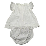 Marlu' Abito Mezza Manica Titna Unita con Culotte per Neonata EP1217MU BIANCO MARLU' 