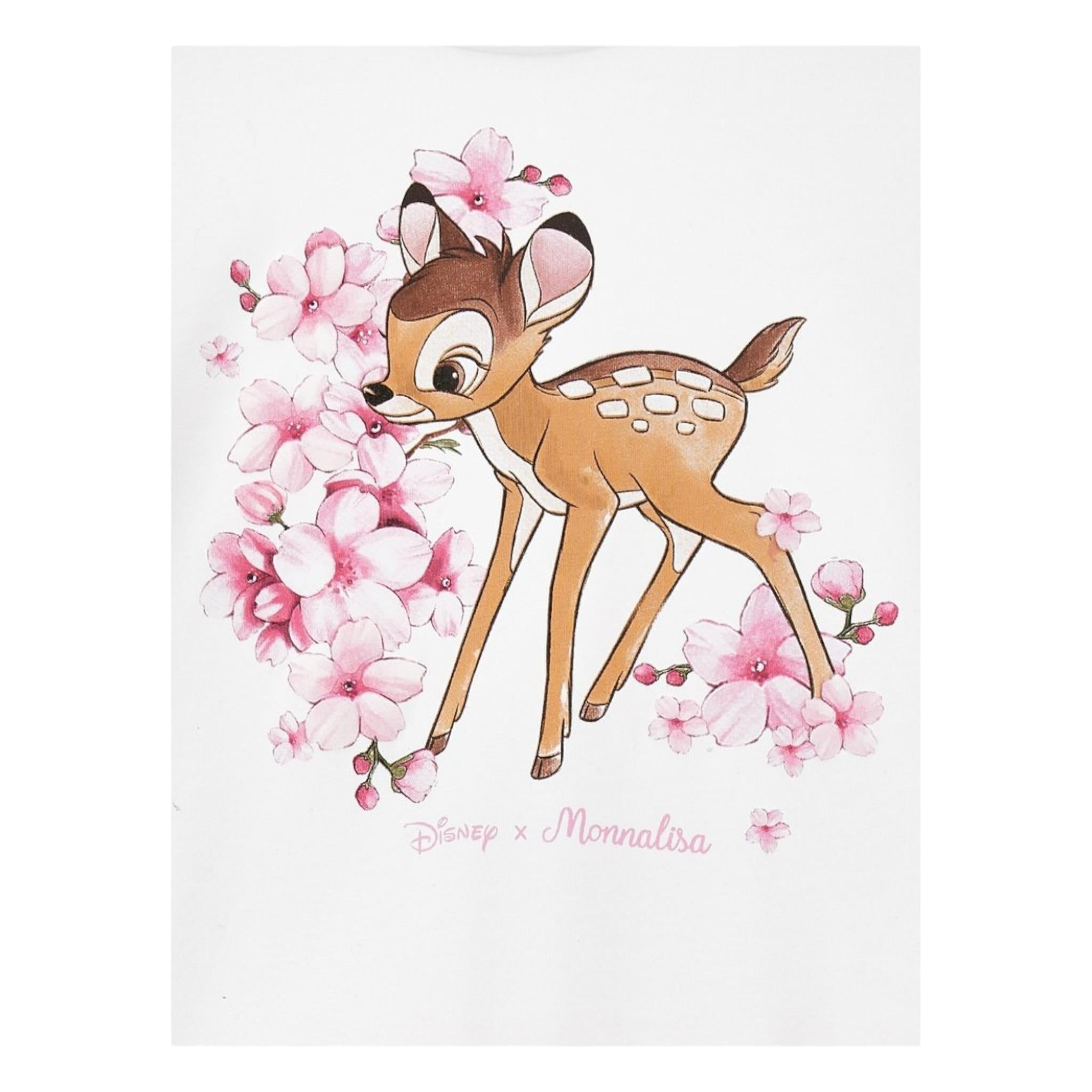 Monnalisa Abito Tinta Unita con Fantasia Fiori per Neonata 11E906XXX BIANCO/ROSA MONNALISA 