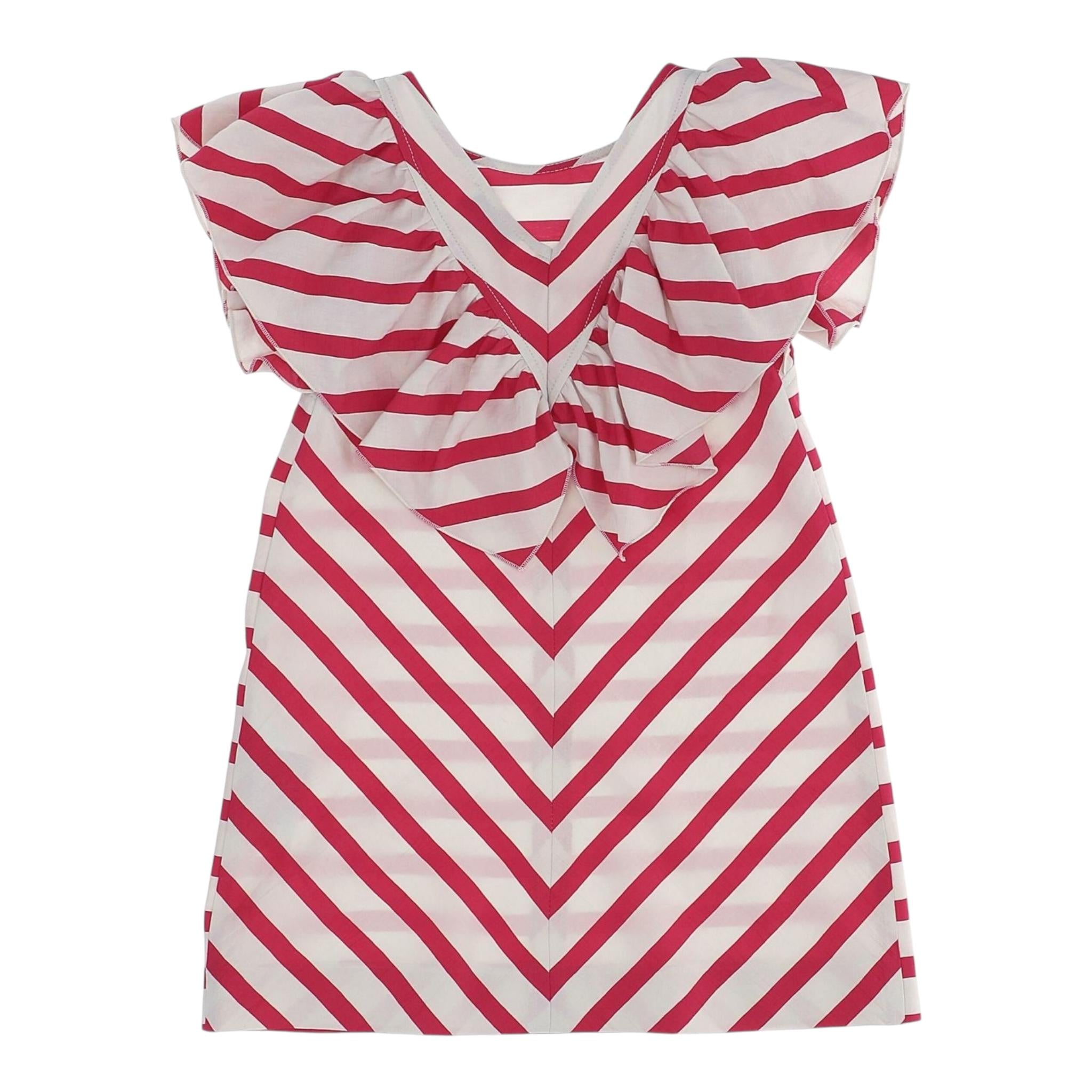 Monnalisa Abito Mezza Manica Fantasia A Righe per Bambina 177903 FUXIA MONNALISA 