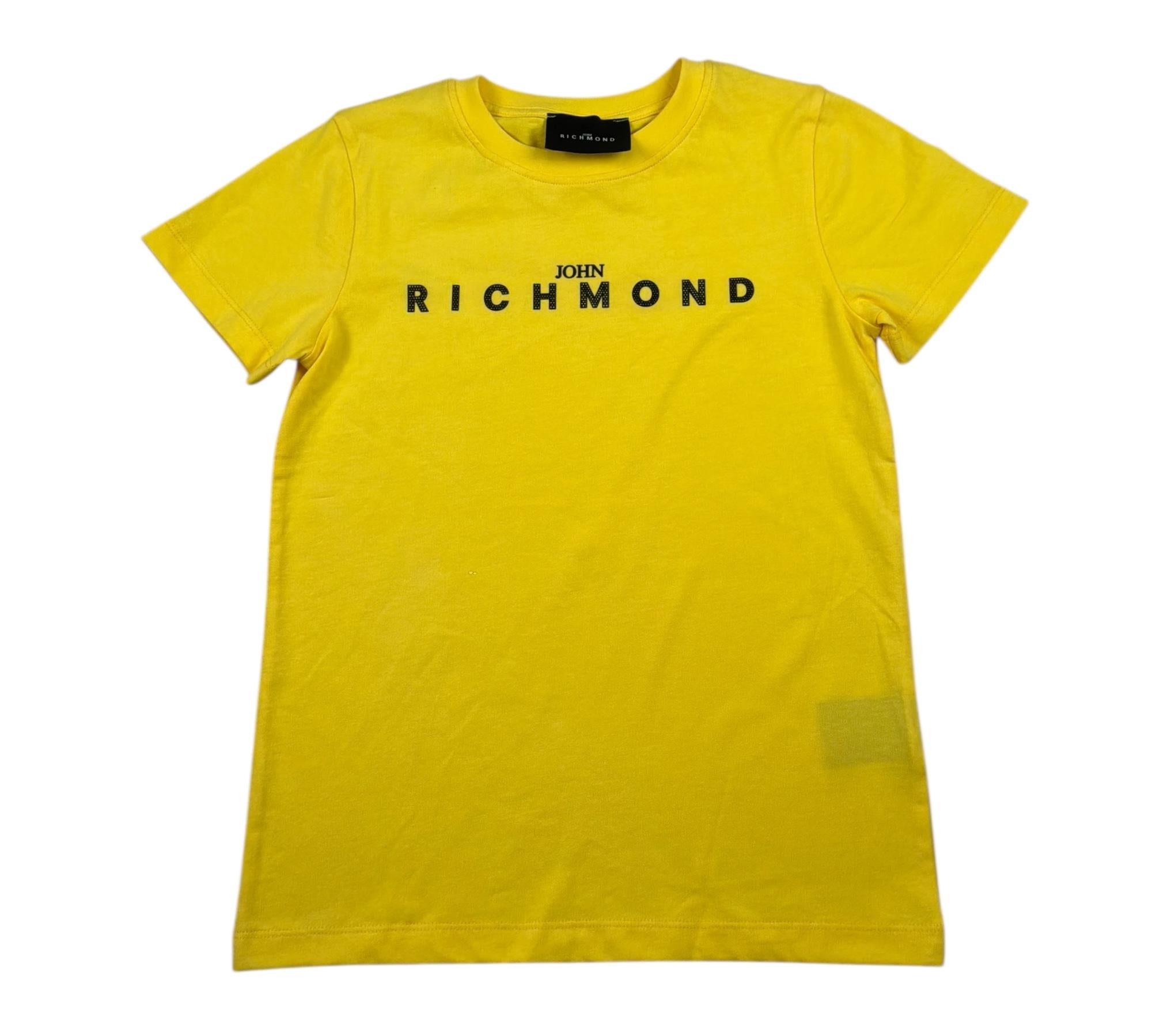John Richmond T-Shirt Girocollo Tinta Unita con Logo per Bambino RBP26008TS GIALLO JOHN RICHMOND 