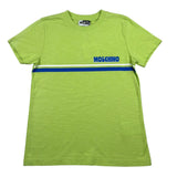 Moschino T-Shirt Girocollo Tinta Unita con Logo per Bambino HVM058 VERDE MOSCHINO 
