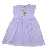 Moschino Abito Gircollo Tinta Unita con Stampa per Bambina HDV0HQ LILLA MOSCHINO 