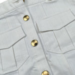 Jijil Gonna tinta unita con Tasconi Bianco per Bambina JJE23GO034 BIANCO JIJIL 