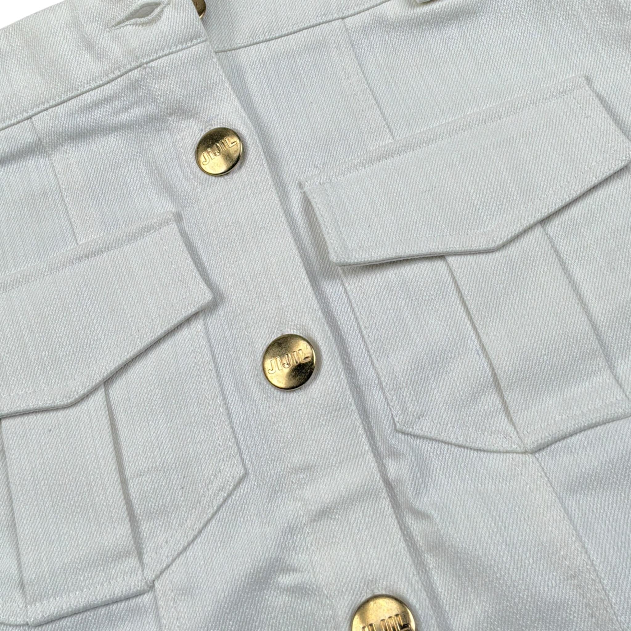 Jijil Gonna tinta unita con Tasconi Bianco per Bambina JJE23GO034 BIANCO JIJIL 