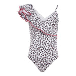 Monnalisa Costume Intero Tinta Unita con Fantasia Maculata per Neonata 19E084 BIANCO MONNALISA 