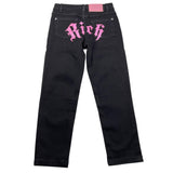 JOHN RICHMOND jeans tinta unita con stampa Nero per Bambina RGA24130JEXX NERO JOHN RICHMOND 