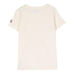 Moncler T-Shirt Girocollo Tinta Unita con Logo per Bambina 8C00026 AVORIO MONCLER 