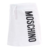 Moschino Gonna Tinta Unita con Stampa Logo per Bambina HDJ03S BIANCO MOSCHINO 