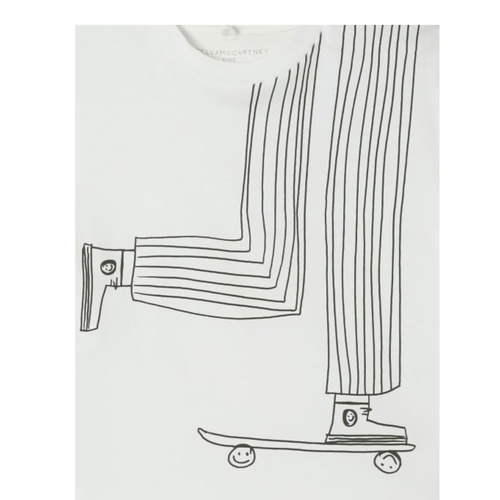 Stella Mccartney T-Shirt Girocollo Tinta Unita con Stampa per Neonato TW8Q81X BIANCO STELLA McCARTNEY 