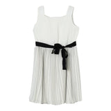 Liu Jo Abito Tinta Unita con Cintura E Fantasia A Righe per Bambina GA5070X BIANCO LIU JO 