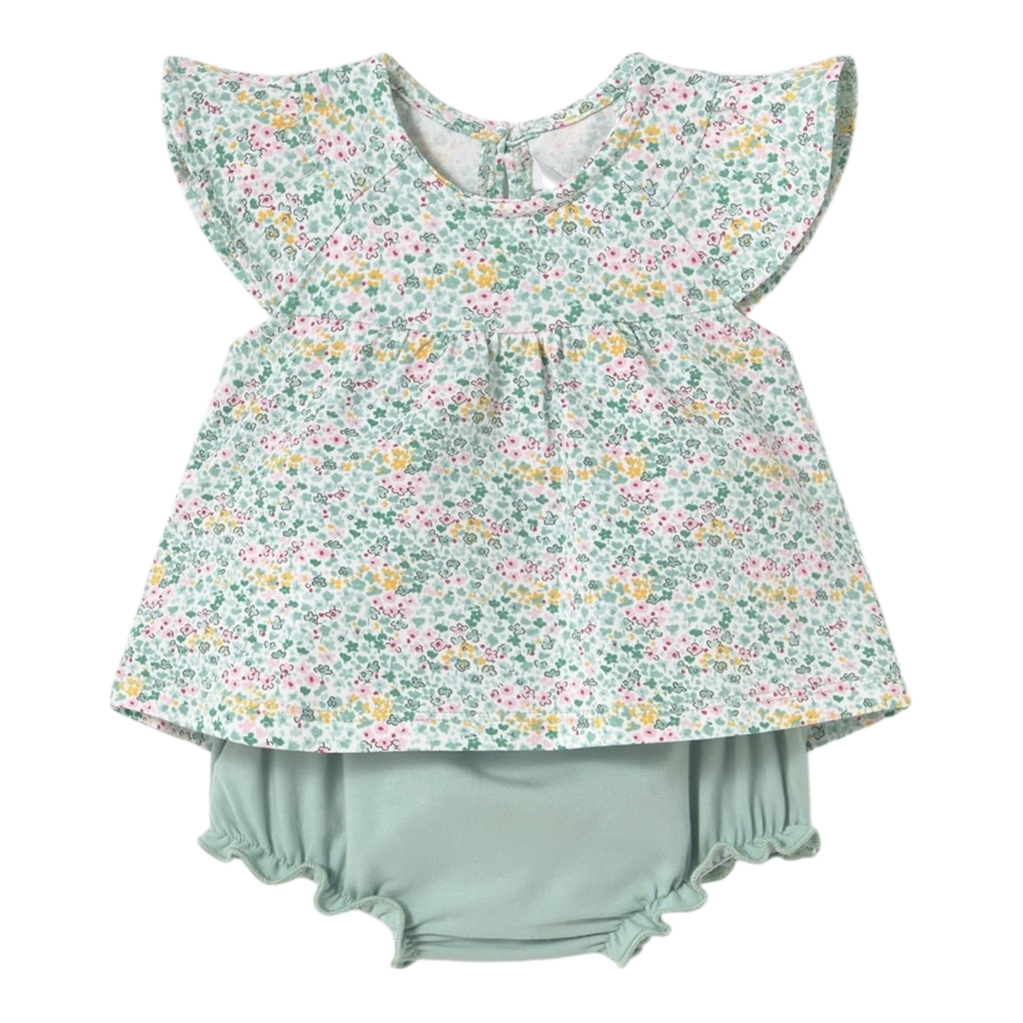 Mayoral Completo 4 Pezzi 2 T-Shirt-2 Culotte per Neonata 166326 VERDE MAYORAL 