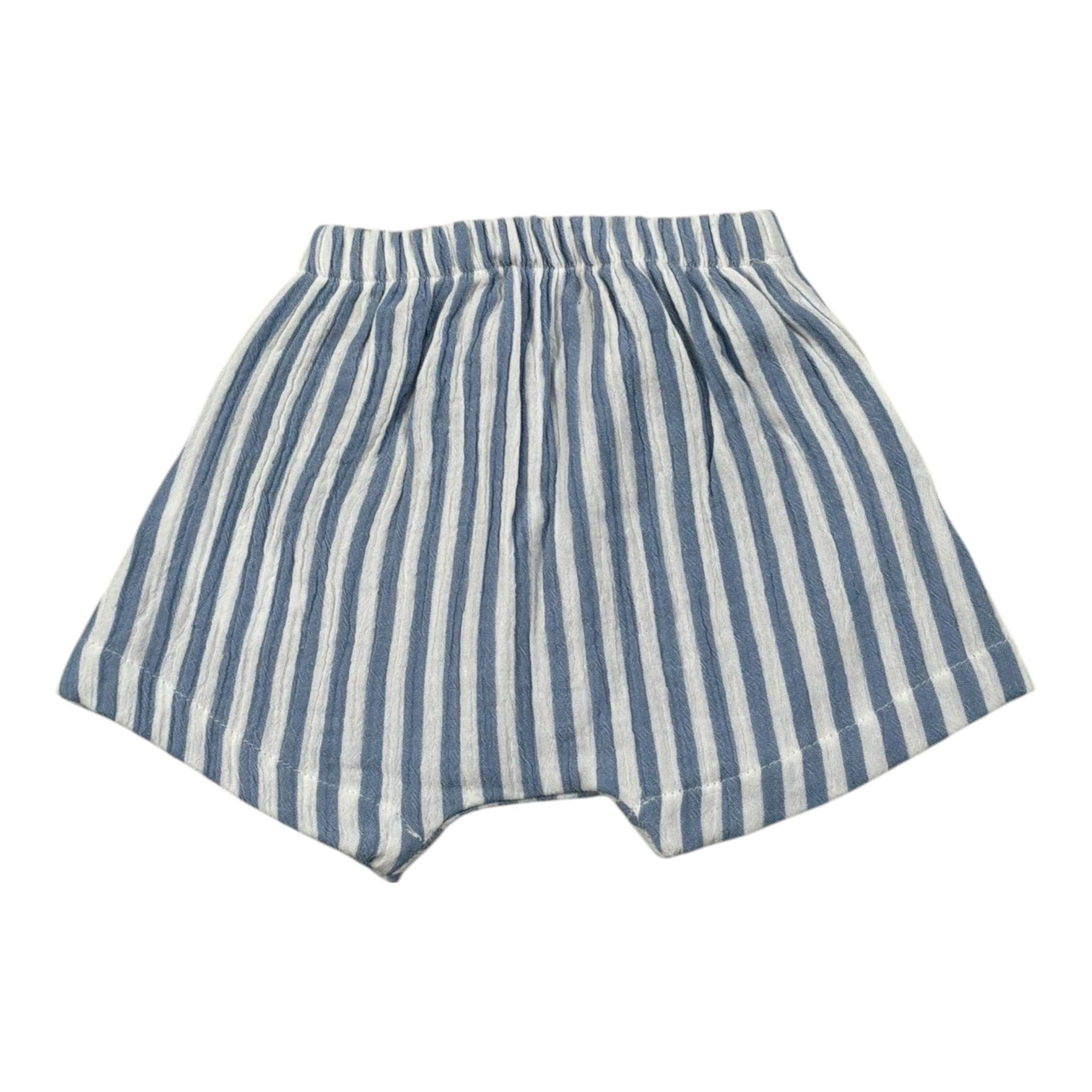 Petit Indi Bermuda Bicolore con Elastico In Vita per Neonato BERRIG BIANCO/AZZURRO PETIT INDI 