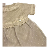 Paz Rodriguez Set Abito Tinta Unita Mezza Manica per Neonata 004122622 BEIGE PAZ RODRIGUEZ 