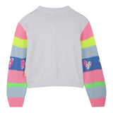 Billieblush Cardigan Tinta Unita con Maniche In Contrasto per Bambina U20881 BIANCO BillIEBLUSH 