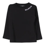 BALMAIN shirt girocollo tinta unita cn logo Nero per Bambino BV8P60 NERO BALMAIN 