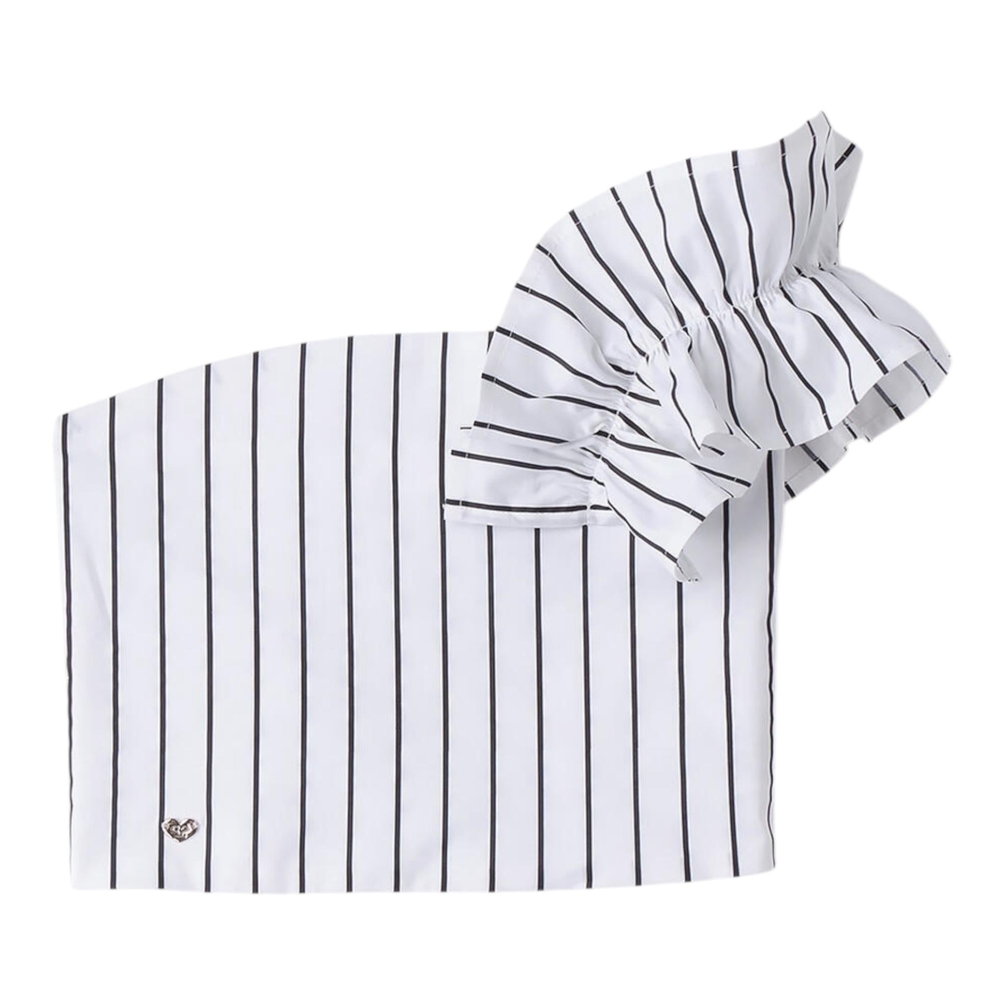 Sarabanda Top Monospalla Tinta Unita Fantasia A Righe per Bambina 0B510 BIANCO SARABANDA 