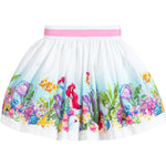 Monnalisa Gonna Tinta Unita Stampa Fantasia Disney per Bambina 113706 BIANCO MONNALISA 