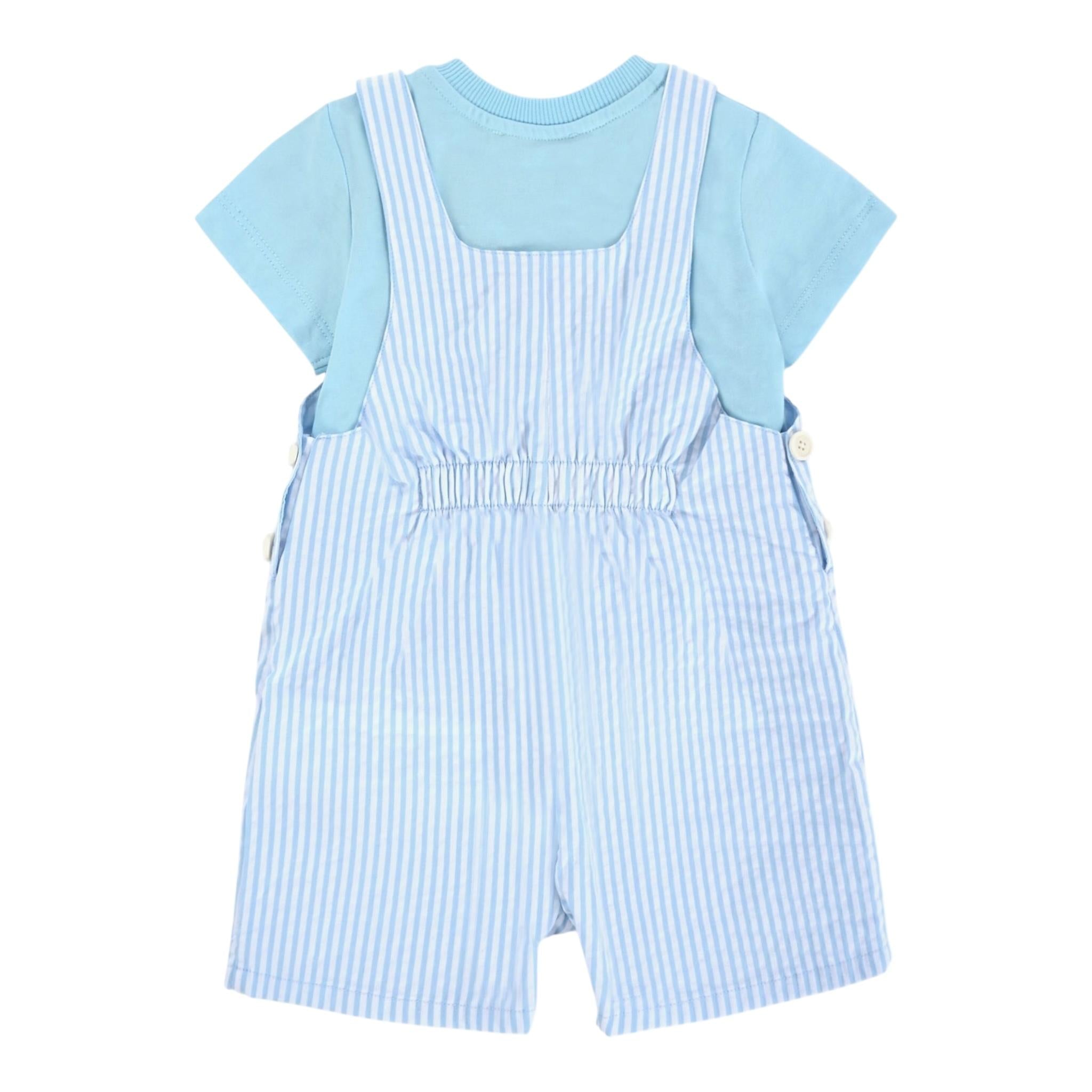 Moschino Completo 2 Pezzi T-Shirt-Salopette per Neonato MUG01LX AZZURRO MOSCHINO 