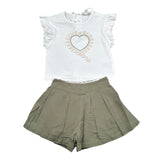 Lalalu' Completo 2 Pezzi T-Shirt-Short Bicolore per Neonata CCTL15P BIANCO/VERDE LALALU' 