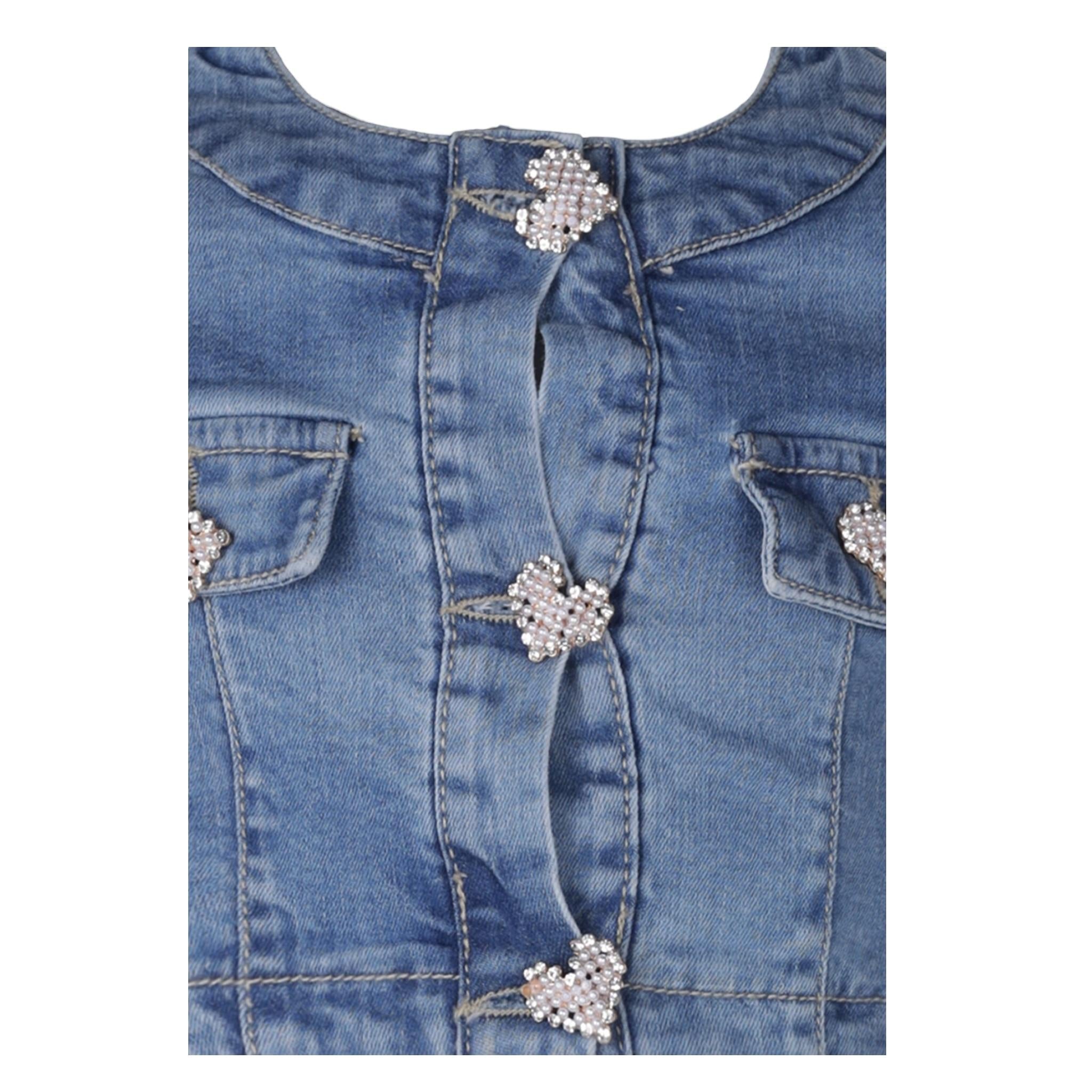 Fun & Fun Giubbino In Denim Modello Crop Azzurro per Bambina FNCBJK16530X AZZURRO FUN & FUN 