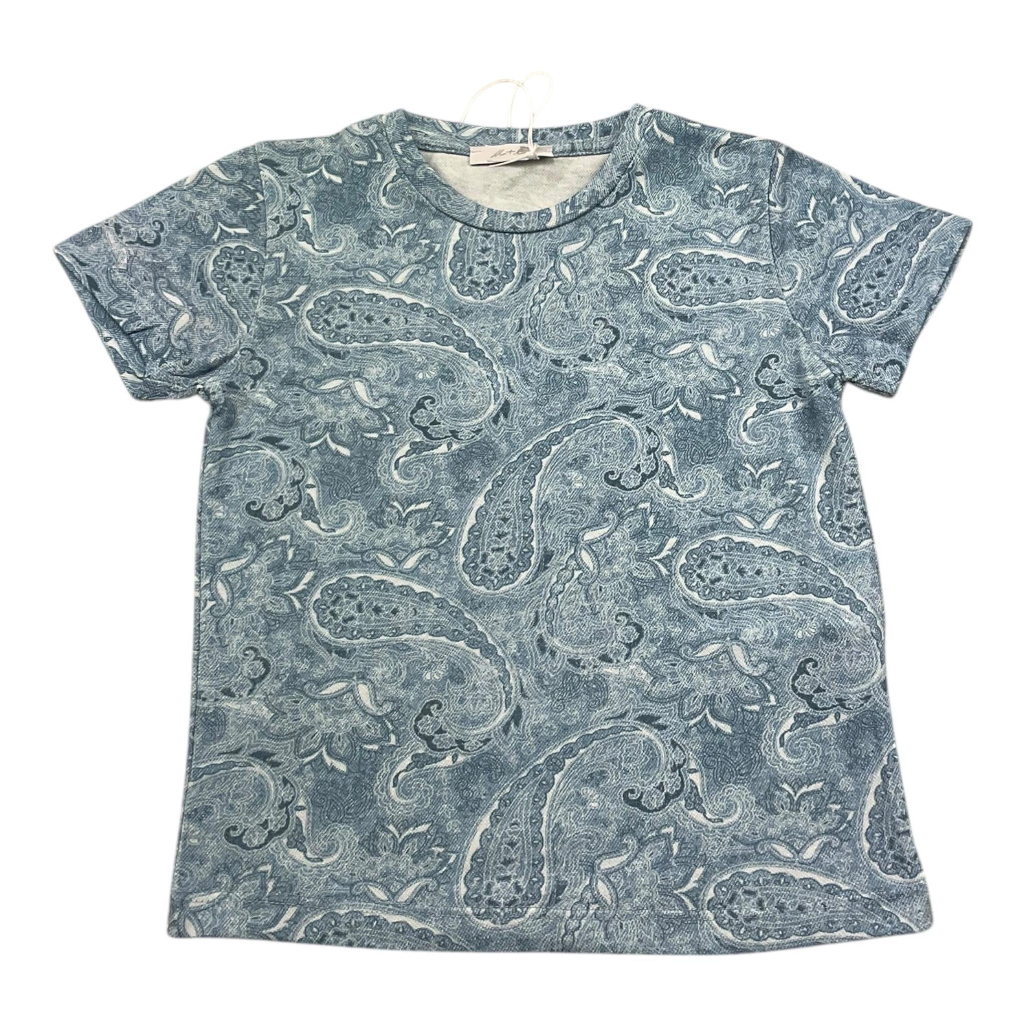 M+E' T-Shirt Girocollo Tinta Unita con Stampe per Neonato UEM0561N AZZURRO M+E' 