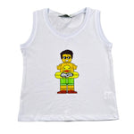 Mousse Canotta Tinta Unita con Stampa per Bambino DINOBEACHH BIANCO MOUSSE 