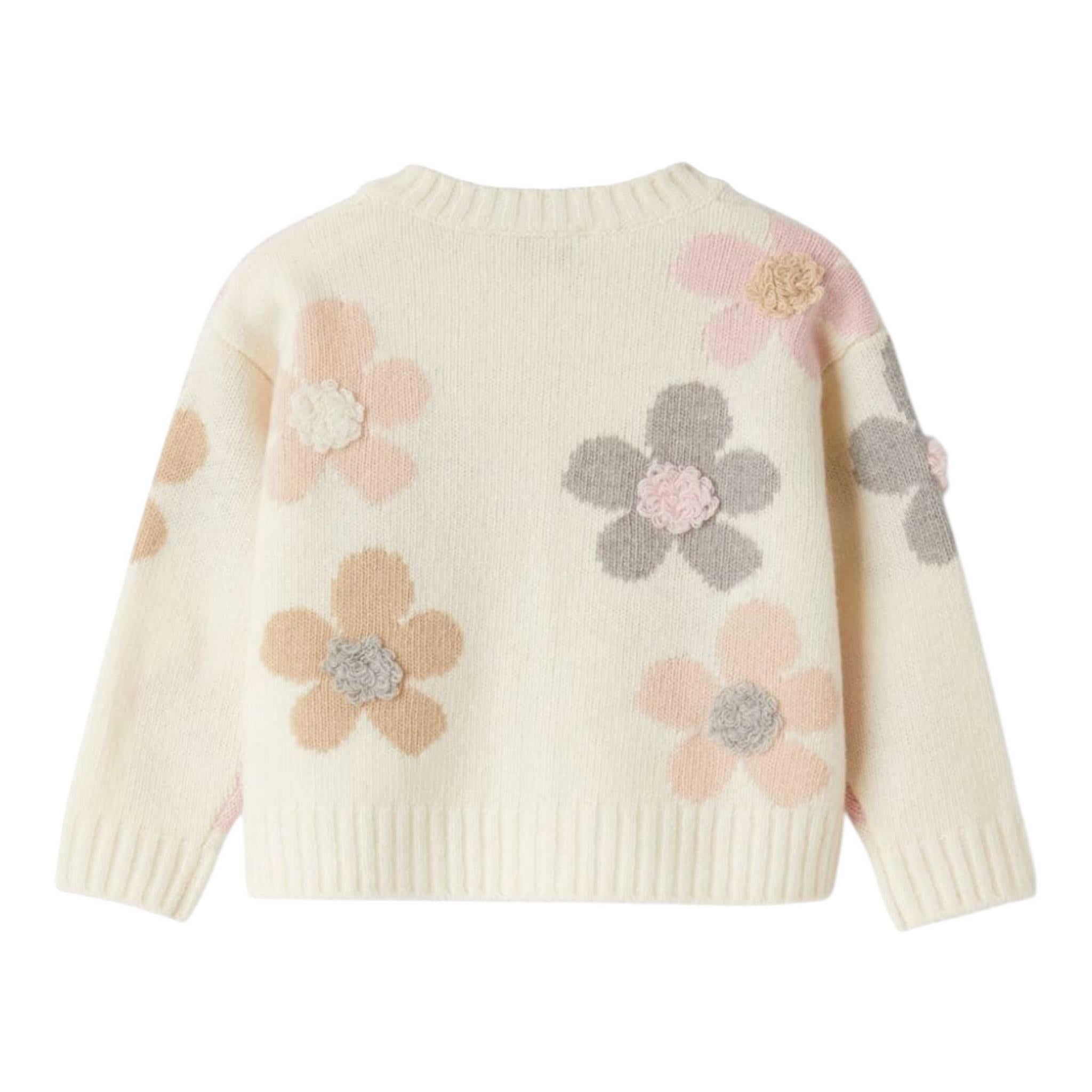 IL GUFO cardigan tinta unita con stampa fiori Panna per Neonata A24GF438EM220X PANNA IL GUFO 