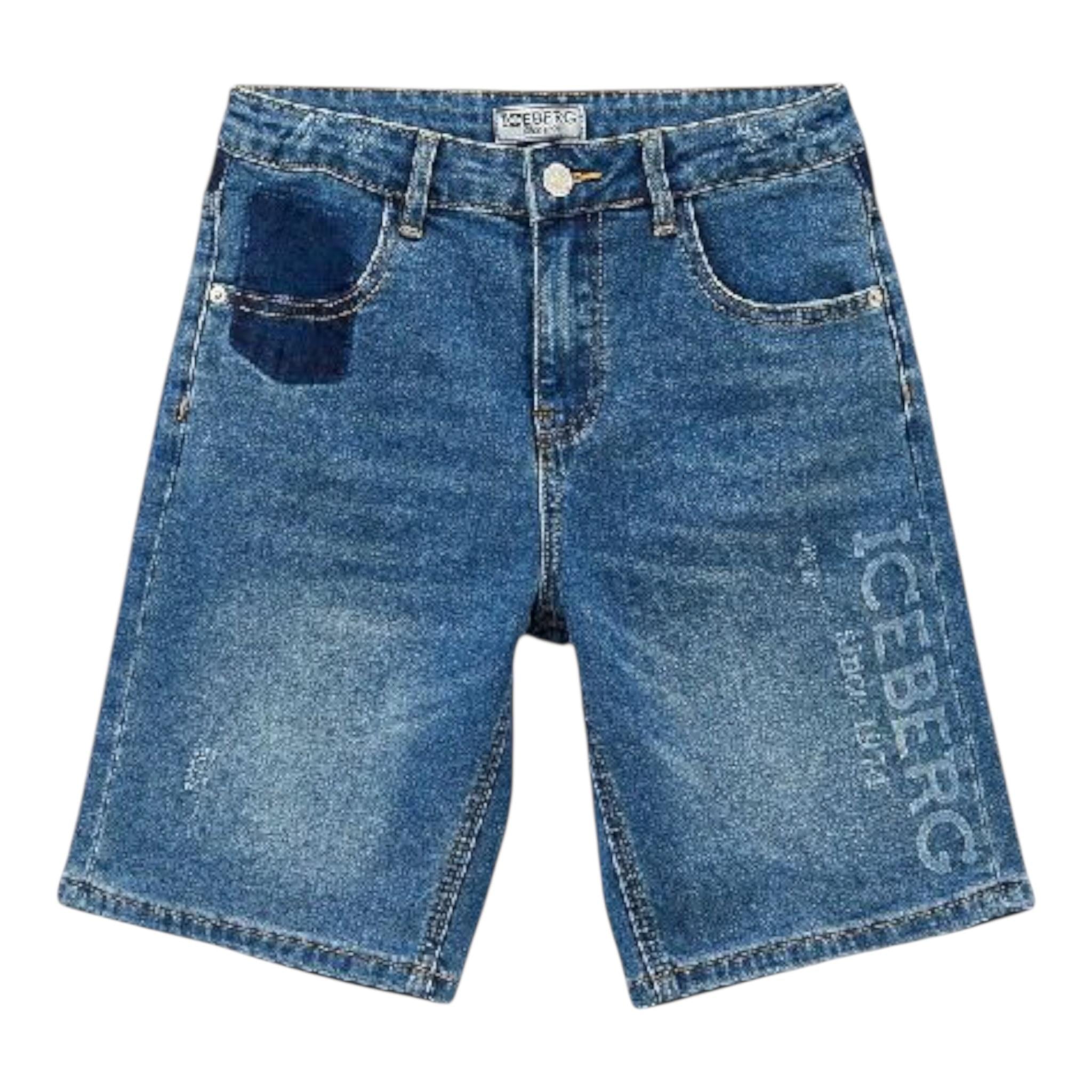 Iceberg Bermuda In Denim tinta unita Blu per Bambino MBICE4102J BLU ICEBERG 