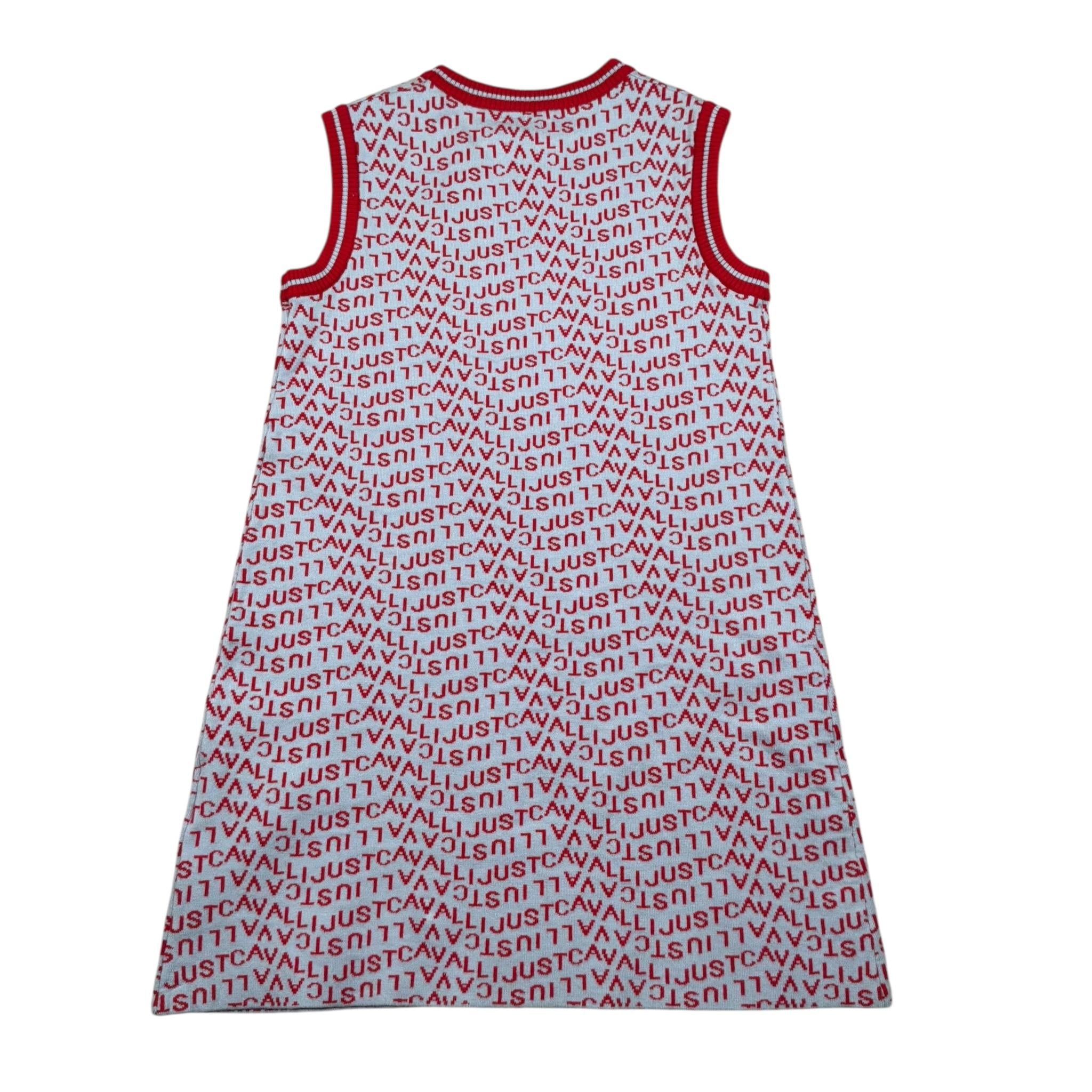 Just Cavalli Abito Giromanica Tinta Unita con Stampe Logo per Bambina JGP26154VE BIANCO JUST CAVALLI 