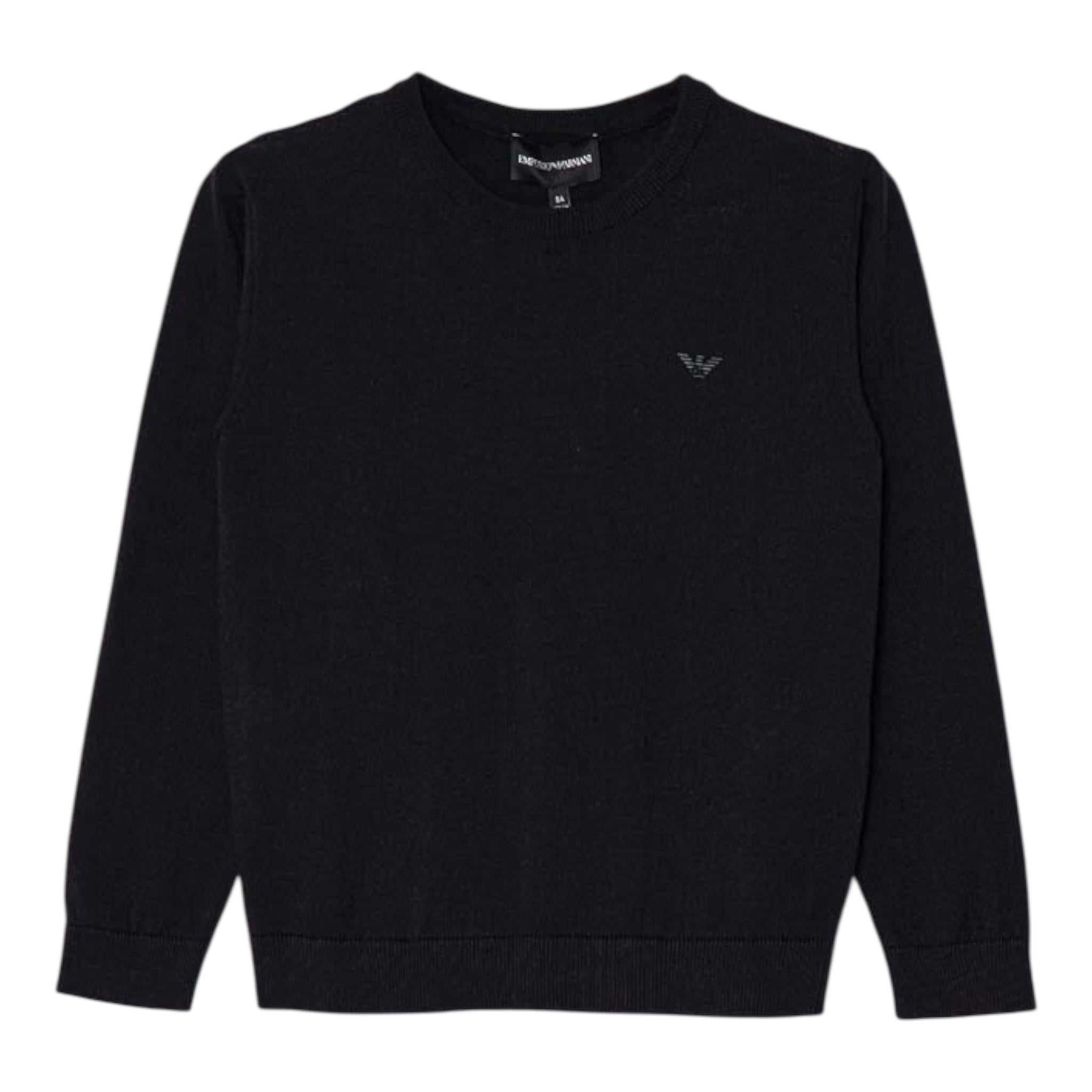 EMPORIO ARMANI maglia girocollo tinta unita con logo Blu per Bambino 8N4MA1 BLU EMPORIO ARMANI 