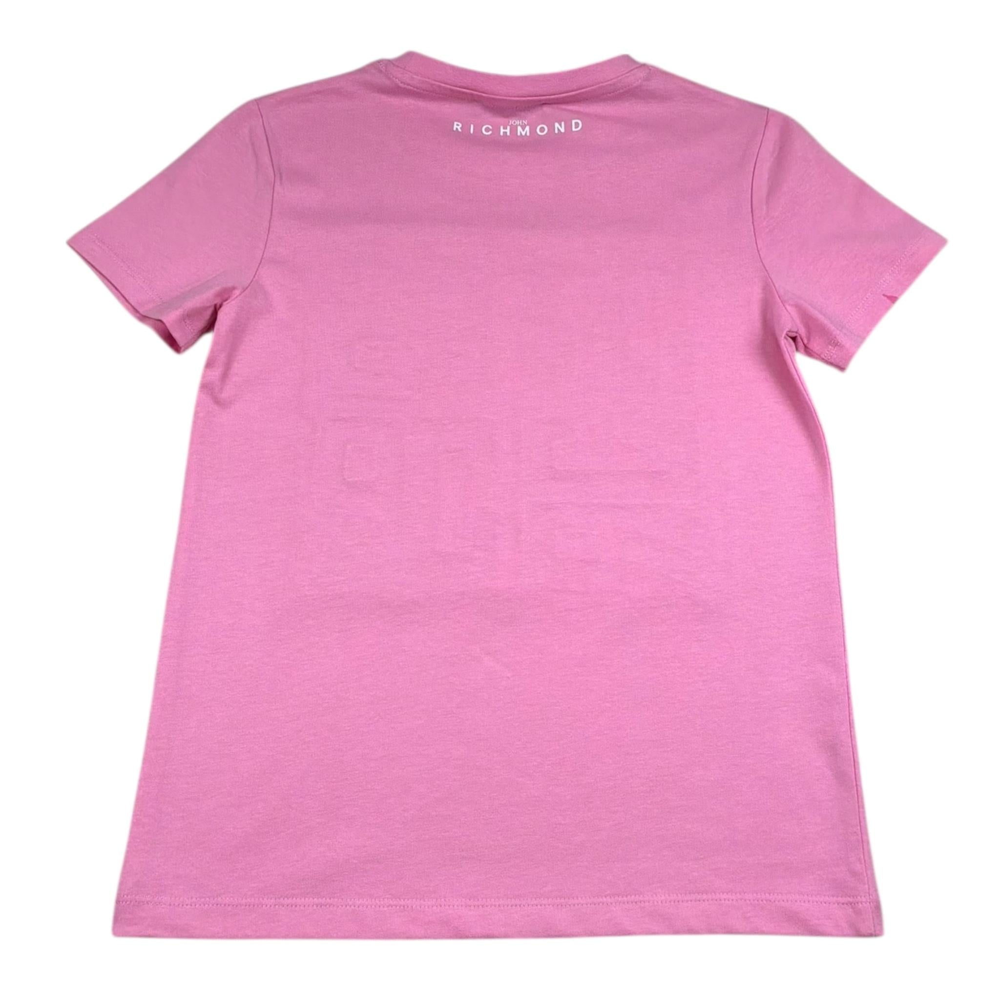 John Richmond T-Shirt Girocollo Tinta Unita con Stampa per Bambina RGP26012TS ROSA JOHN RICHMOND 