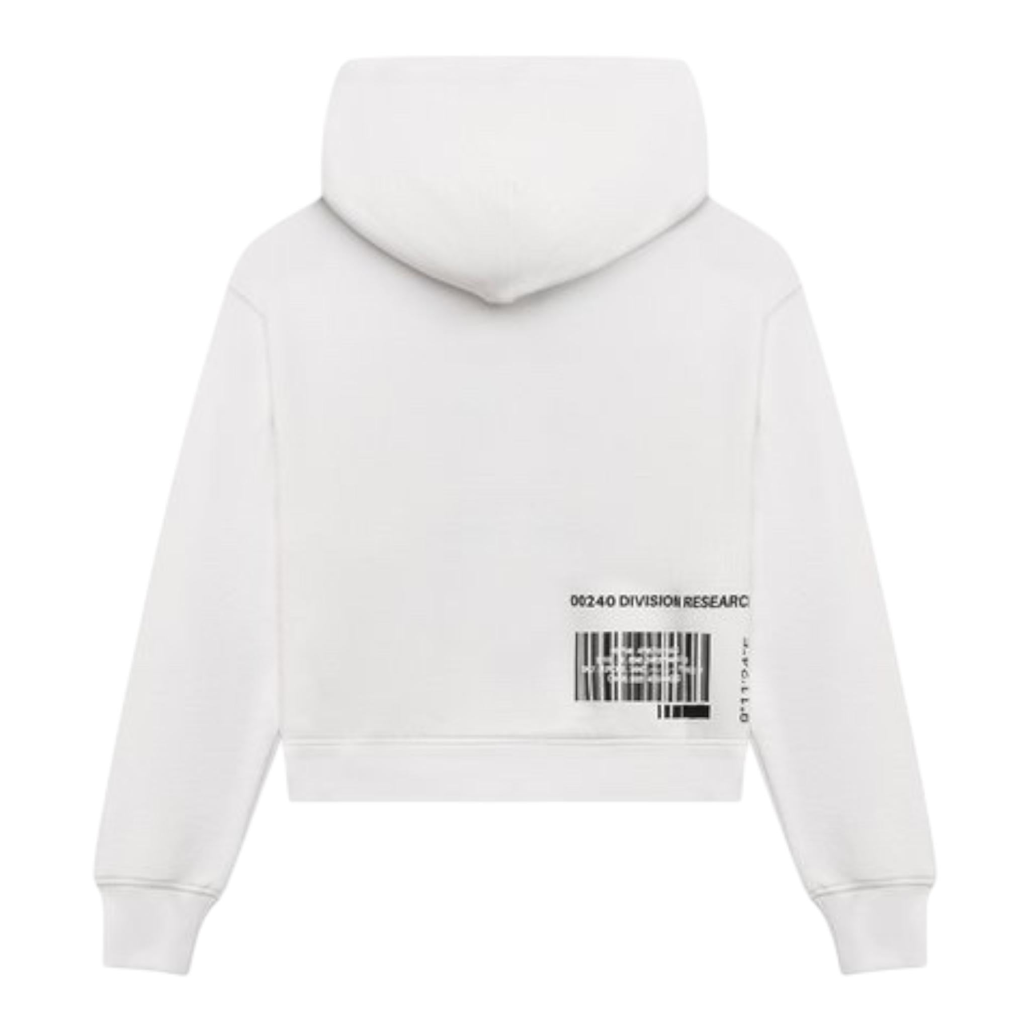 DOLCE & GABBANA felpa chiusa con cappuccio tinta unita con stampa in contrasto Bianco per Bambina L8JWAO BIANCO DOLCE & GABBANA 