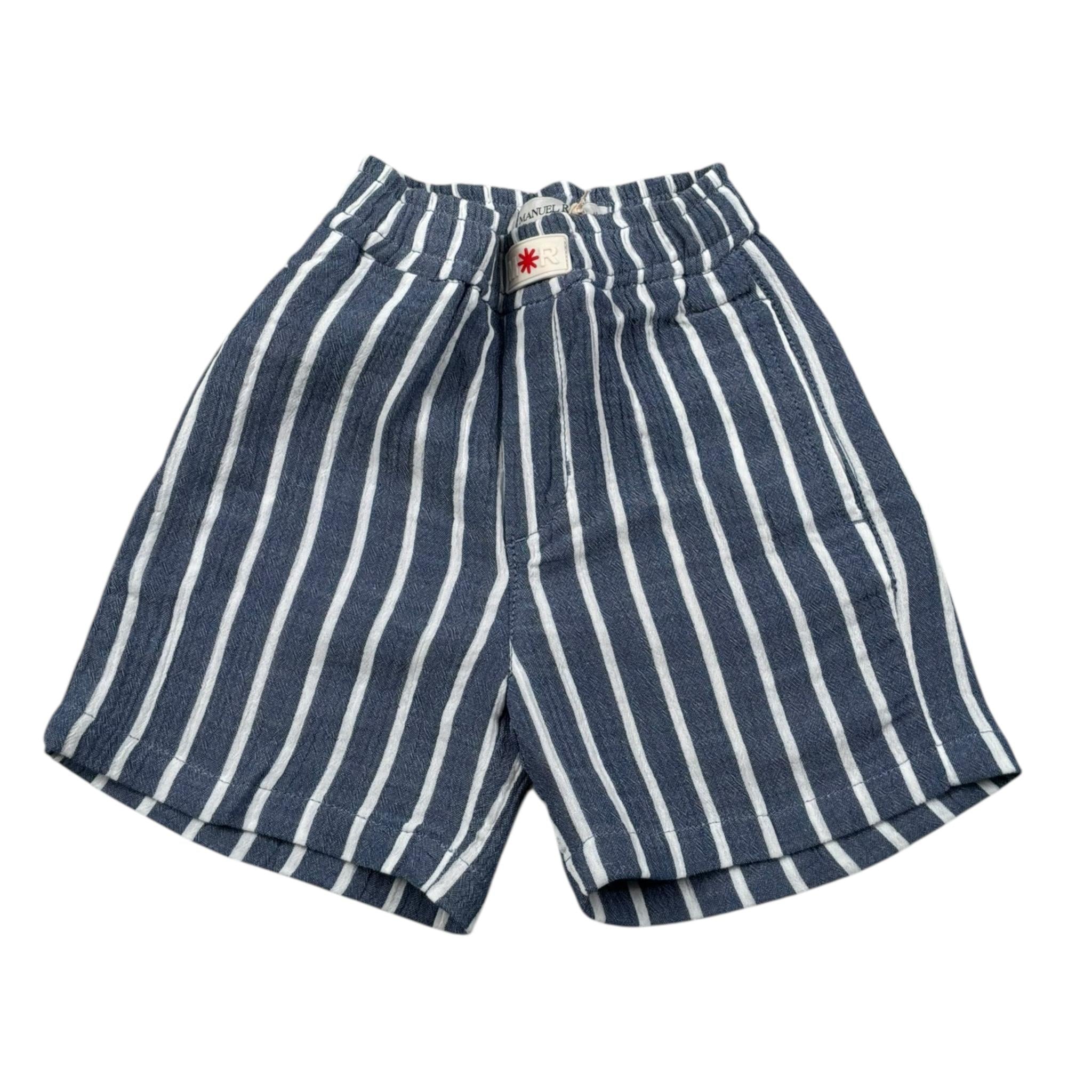 Manuel Ritz Bermuda Tinta Unita Fantasia A Righe con Elastico In Vita per Bambino MR3064J BLU MANUEL RITZ 