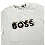 Boss T-Shirt Girocollo tinta unita con Stampa Bianco per Neonato J50624 BIANCO BOSS 