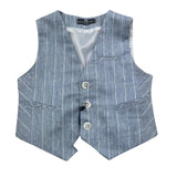 Manuel & Frank Gilet Tinta Unita con Fantasia per Neonato MF5193BN AZZURRO MANUEL & FRANK 