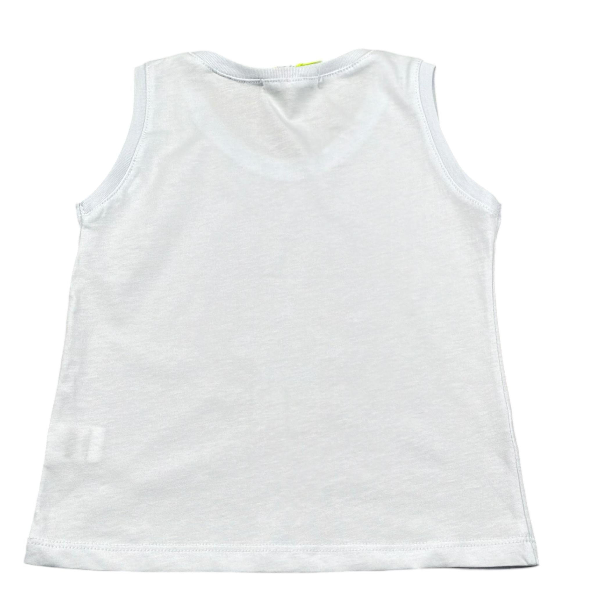 Mousse Canotta Tinta Unita con Stampa per Bambino DINOBEACHH BIANCO MOUSSE 